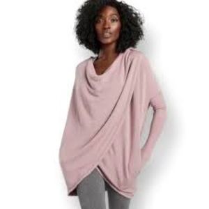 Athleta Purana wrap hooded Sweatshirt tulip rose L